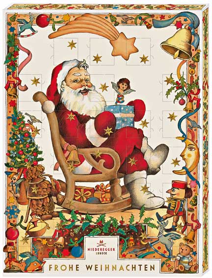 Niederegger Marzipan, Santa Claus Advent Calendar -  500 g/17.6 oz
